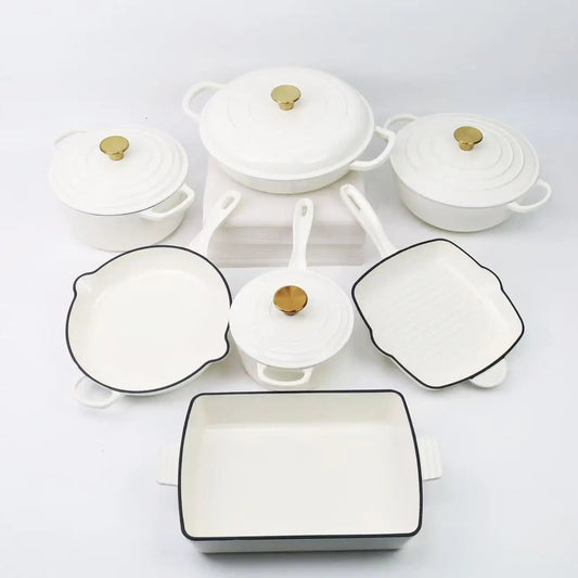 Custom 30CM Minimalist Kitchen Casserole Modern Enameled Cast Iron Pots Pans Induction Dutch Oven Made of Metal