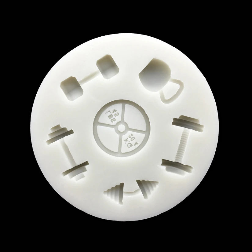 Dumbbell Fitness Equipment Silicone Fondant Cake Mold Sugarcraft Chocolate Cupcake Baking Mold for the Kitchen Decorating Tools