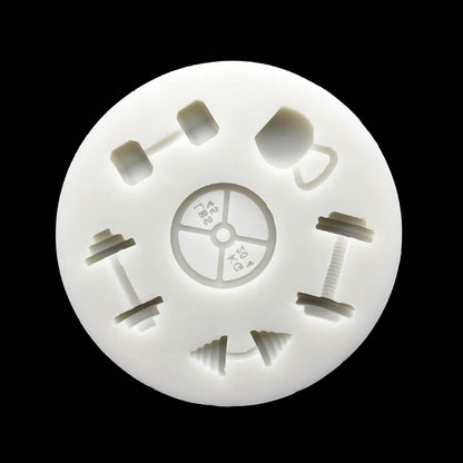 Dumbbell Fitness Equipment Silicone Fondant Cake Mold Sugarcraft Chocolate Cupcake Baking Mold for the Kitchen Decorating Tools