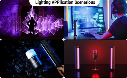 LUXCEO P100 Portable RGB Video Light Gamer Lamp 2000mAh Photo Video Shooting Selfie Lighting Fill-in lights for Vlog YouTube