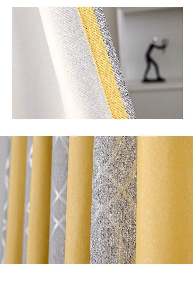 Dreamwood Hot Sale Modern Green Striped Blackout Curtain For Living Room 2 Colors Available Thickening Bedroom Curtains