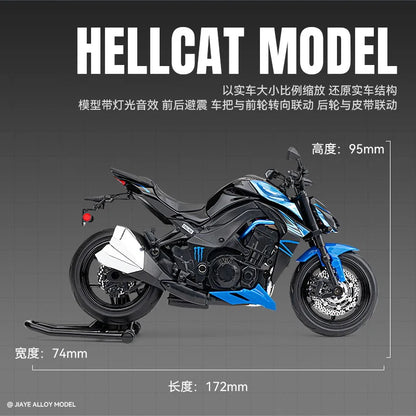 New Hit 1:12 Scale Z1000 Diecast Car Model with Sound Light Effects Collectible Decor Toy Gift for Boys