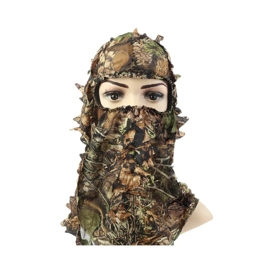 New Ghillie Suit Ghillie Camouflage Leafy Hat 3D Full Face Mask Headwear Turkey Camo Hunter Hunting Accessories