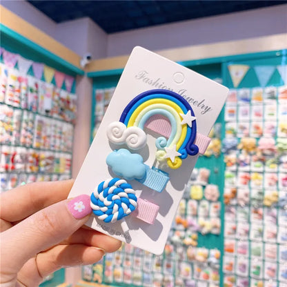 Cute Baby Cartoon Hairpin Handmade Children Hair Accessories Korean Princess Headdress Girls Side Hair Clips for Kids