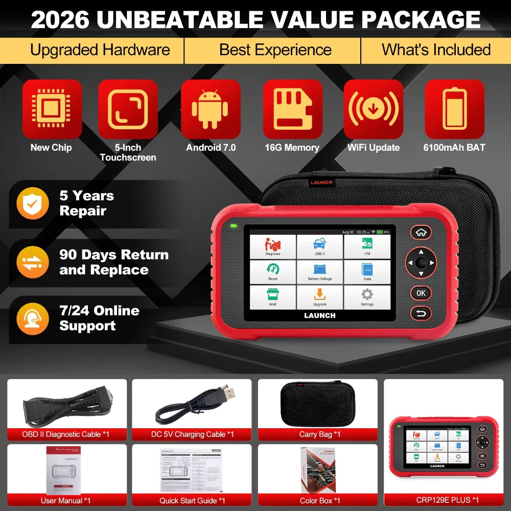 CRP129E PLUS Diagnostic Instrument LAUNCH OBD2 12V 8 Special Function Economic Practical