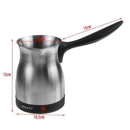 220V 800W Portable Electric Coffee Maker Turkish Greek Coffee Machine Stainless Steel Separated Home Office Espresso  Moka Pot