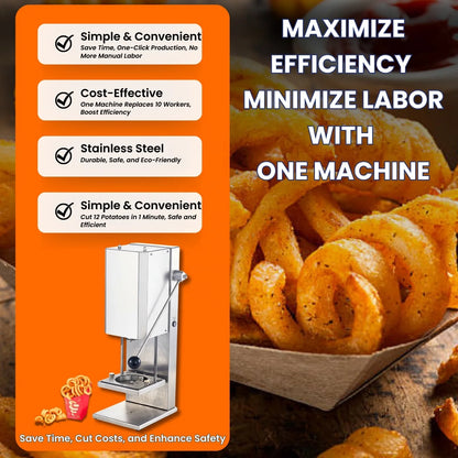 Best Seller Slicer Consistent Output Industrial Potato Chip 200Kg Per Hour Curly Fries Cutter Machine