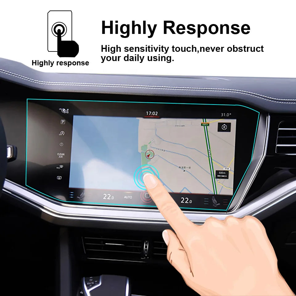 Volkswagen Touareg 2019 2020 Dashboard Panel Digital Cockpit Protector GPS Navigation Screen Tempered Glass Film Display Screen