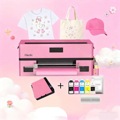 Free Shipping The Best XP600 DTF Printer Textile Fabric Printing Pink Dryer Full Set With A3 DTF Printer Auto Film Feeding Kits