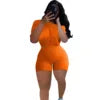 Good Quality COTTON Stretchy Solid Knitting Two Pieces Shorts Set Casual 2 Piece Women Outfit Plus Size Womens 2 Piece Outfit