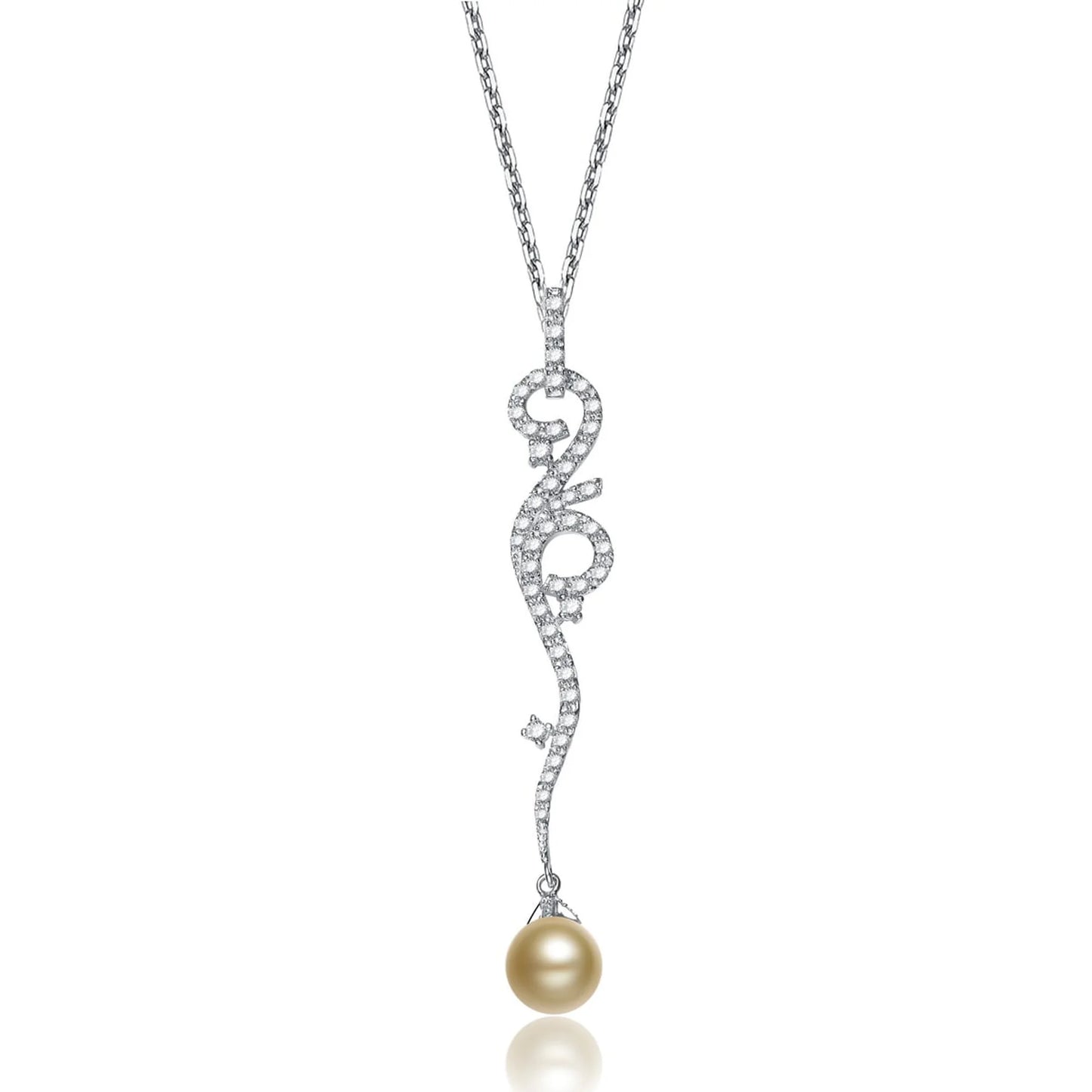 TD Collette Z Sterling Silver Bronze Necklace with Pearl and Cubic Zirconia Vine Charms