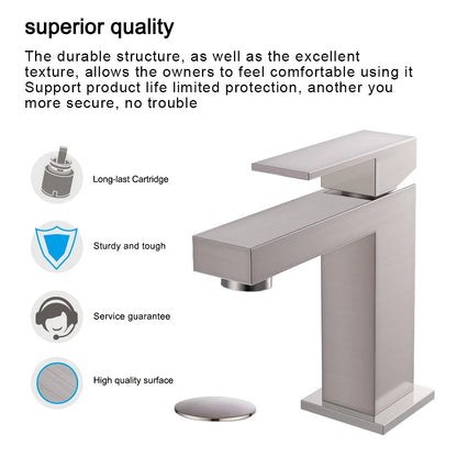 Single Hole CUPC Brushed Nickel Bathroom Healthy Brass Basin Faucet Stocks in USA
