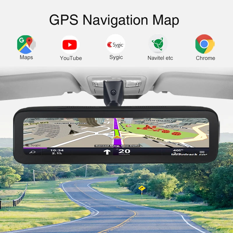 T88 4g Android 4 Cams Record Mirror Wifi Car Dvr with Special Mount 360° Remote Monitor Night Vision Dash Cam
