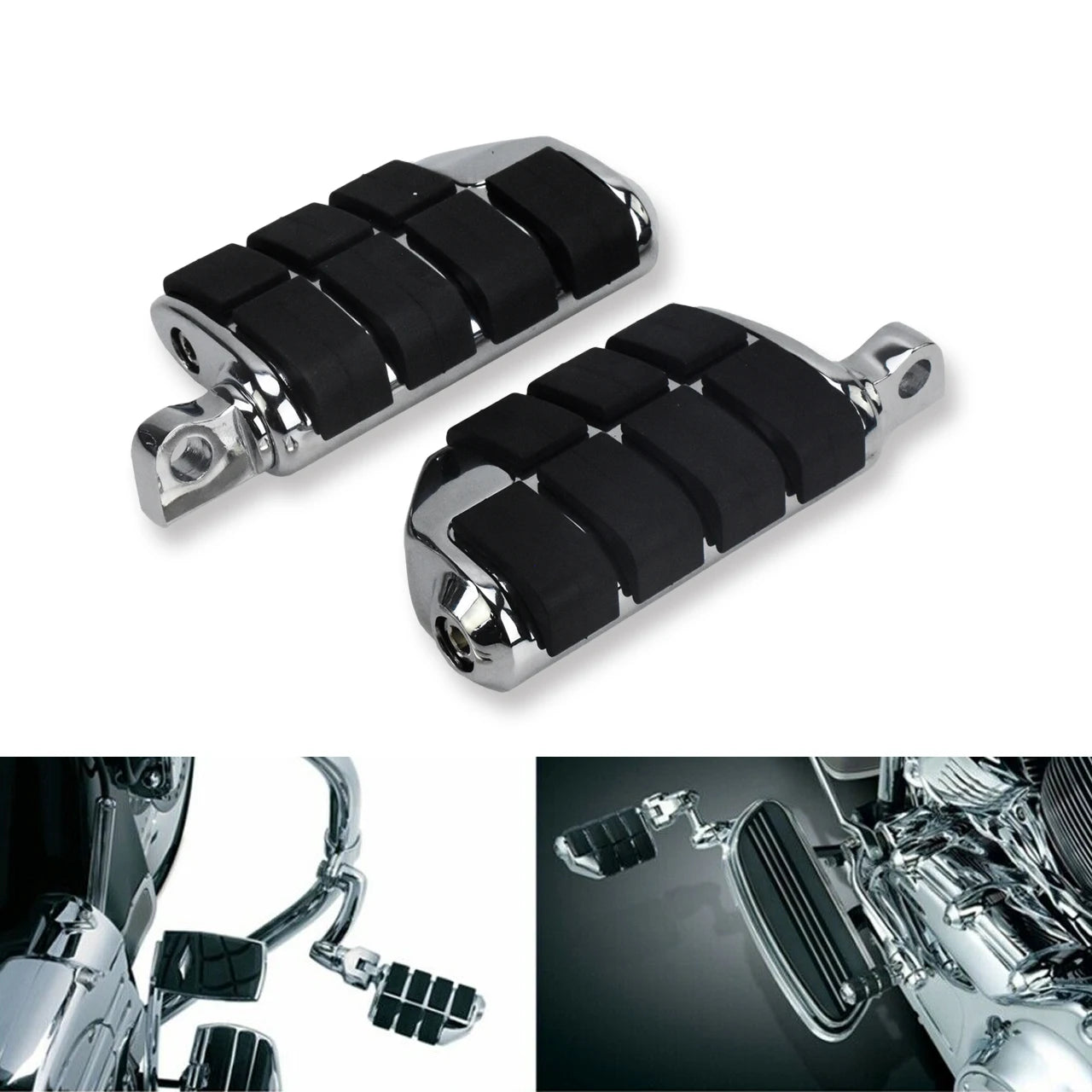 Universal Motorcycle Male Mount Foot Pegs 1.25" 32mm Footrest for Harley Sportster Touring Softail Dyna Suzuki