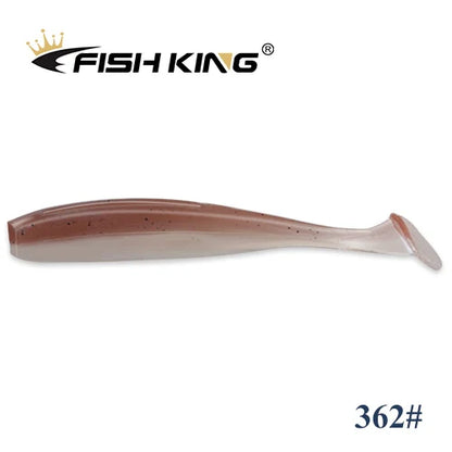 FISH KING Easy Shiner Fishing Lure 50mm 75mm 100mm Wobblers Carp Fishing Soft Lures Silicone Artificial Double Color Bait T Tail