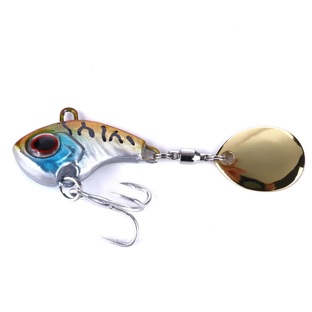 Vib Fishing Lures Hard Mental Lure with Fishing Hook Fishing VIB Lure 2.5CM-9G-10#
