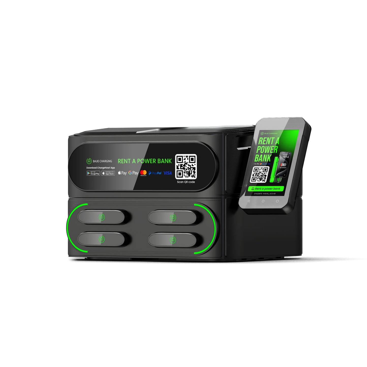 Commercial Alugue De Bajie Charging Power Bank 4- Stack Sharing Power Bank Power Station with Pax Mobile Phone Charging Kiosk