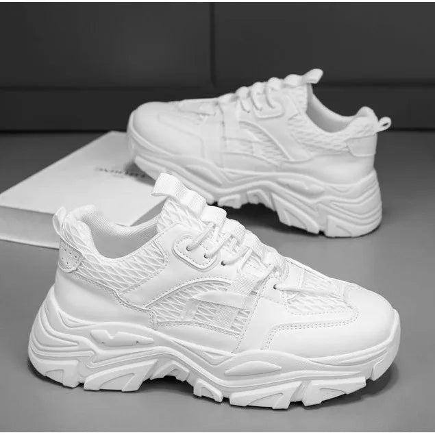 Summer Hollow Men's Casual Board Shoes with Soft Leather Surface and Breathable White Shoes for Men's Casual Sports Shoes