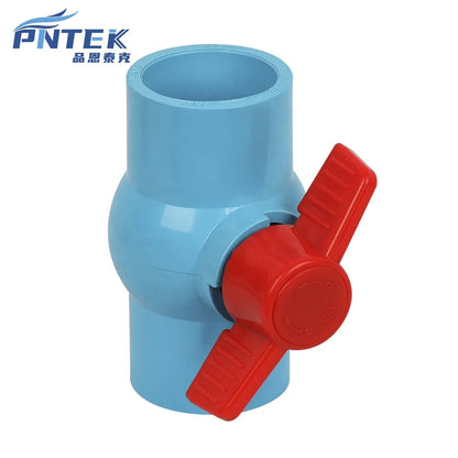 PVC Compact Ball Valve With Bule Body PP Butterfly Handle Strong Ball Valves Ro Uv