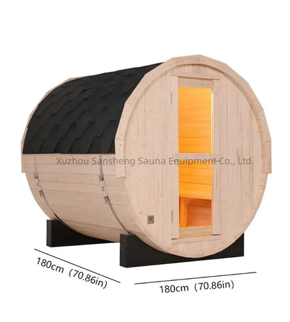 Natural White Pine 4-Person Outdoor Barrel Sauna Kit - Premium Backyard Spa (In Stock, Ready to Ship)