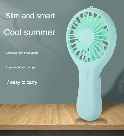 Colorful handheld mini fan portable USB charging convenient creative cool small fan pocket handheld fan summer gift