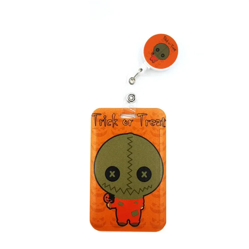 Halloween Trick R Treat Art Cartoon Anime Fashion Lanyards Bus ID Name Work Card Holder Accessories Decorations Kids Gifts