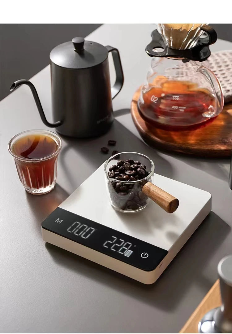 High Quality Multi-Function Digital Food Electronic Drip Chronograph Kitchen Coffee Scale with Electric Power Source