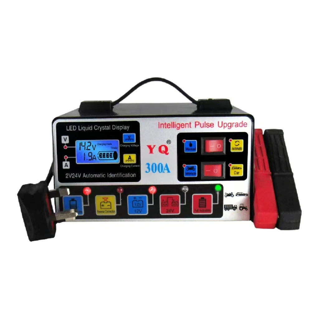 Smart Pulse 24V/12V Car Battery Charger Large Power Trickle Repair for SUV Truck Boat Car Motorcycle