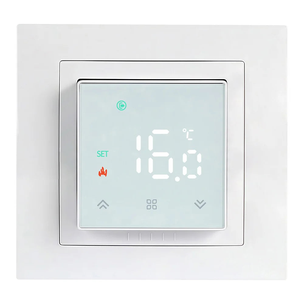 Room Thermostat Square Convex LCD Panel Child Lock Floor Heating System Programmable Smart WIFI Thermostat