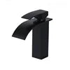 Luxury Modern Stainless Steel Deck Mount Waterfall Bathroom Faucet Europe Design Chrome Gold Basin Mixer Faucet