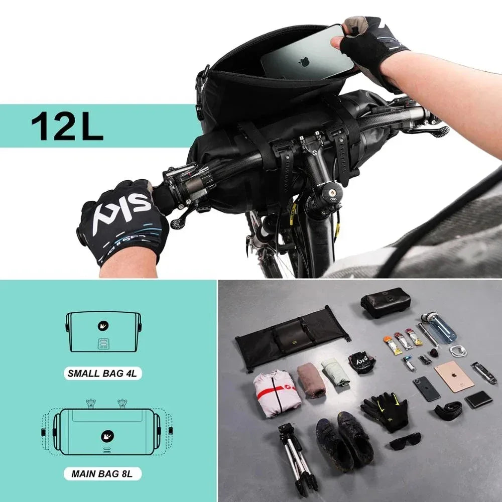 Rhinowalk Bike Handlebar Bag Waterproof Big Capacity 4L-12L  Frame Front Tube Cycling Bag Trunk Pannier Bike Accessories