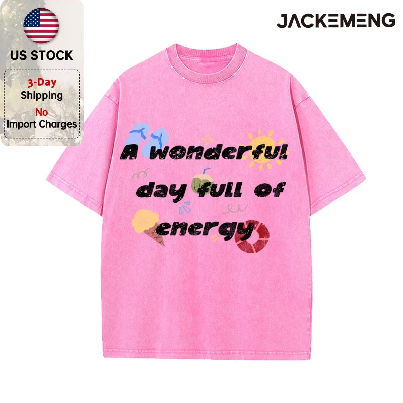 Oversized Vintage Retro Beach Cartoon Streetwear Print Tshirt USA Stock Wholesale Y2K Casual Tee