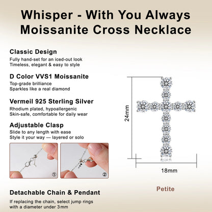 USA Stock VVS Moissanite Pendant Christian Gifts 925 Sterling Silver Reiligous Crucifix Jewelry Women Men Cross Diamond Necklace