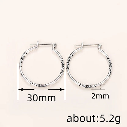 Silver Plated Hoop Earrings For Women Alloy Metal Fashion Jewelry Classic Round Design Daily Wear Accessory