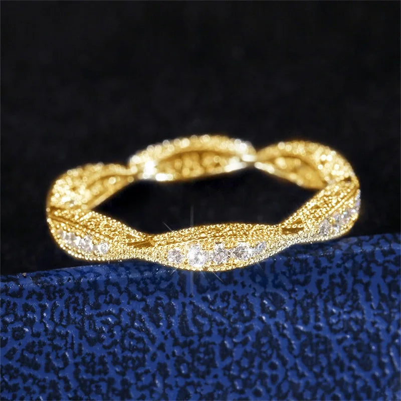H300 Women's 18K Solid Gold Diamond Ring Round Brilliant Cut Natural G Color Classic Engagement Jewelry