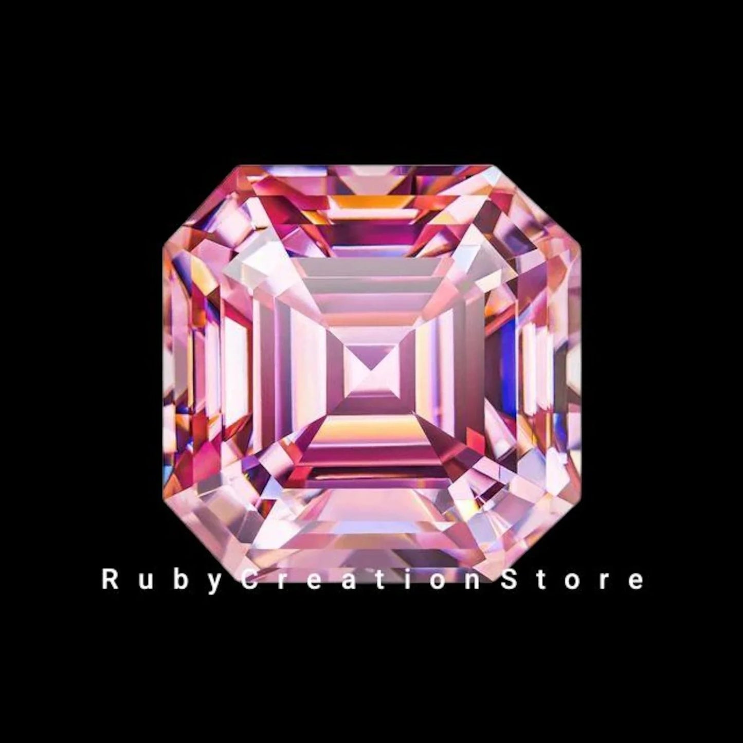 Exclusive Quality Polished Pink Asscher Cut Moissanite Stone VVS1 Clarity Loose Gemstone for Jewelry Making All Sizes