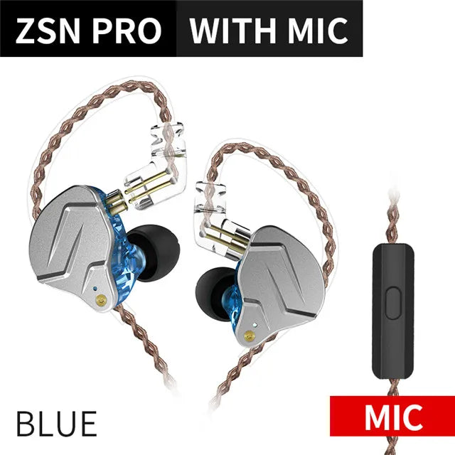 KZ ZSN PRO 1BA 1DD Hybrid Technology HIFI Metal In Ear Earphones Bass Earbud Sport Noise Cancelling Headset KZ ZSTX ZSX ZS10 PRO