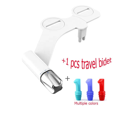 New Arrival Non-electric Slim Bidet Attachment Dual Nozzles Chrome Plated Detachable Floor Mounted Toilet Seat Bidet Women's