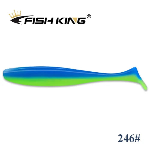 FISH KING Easy Shiner Fishing Lure 50mm 75mm 100mm Wobblers Carp Fishing Soft Lures Silicone Artificial Double Color Bait T Tail