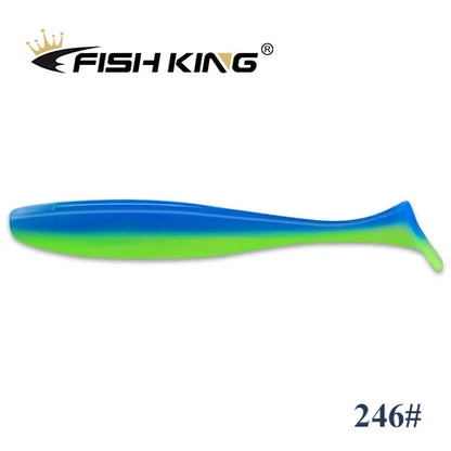 FISH KING Easy Shiner Fishing Lure 50mm 75mm 100mm Wobblers Carp Fishing Soft Lures Silicone Artificial Double Color Bait T Tail
