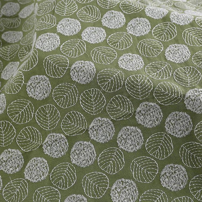 Width 120 cm Plain Embroidery Leaves Flowers Fabric Cotton Linen Rayon Viscose Fabric for Pillow Home Textile Fashion Dress Bag