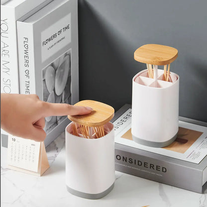 Portable Press Automatic Pop up Toothpick Case Plastic Office and Kitchen Organizer for Sundries Use Eco-Friendly Plastic Holder