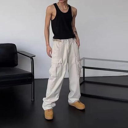 2025 Six Pocket Mens Outdoor Pant Nylon Hip Hop Baggy Pants Straight Beige Tactical Cargo Unisex Cargo Pants Men