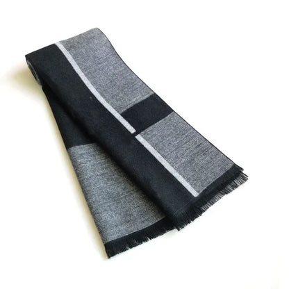 2024 Casual Cool Mens Scarves Winter Warm Viscose Cashmere Scarf Wraps Autumn Warm Brushed Neckercheif Scarfs for Men Foulard