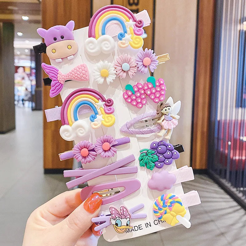 Cute Baby Cartoon Hairpin Handmade Children Hair Accessories Korean Princess Headdress Girls Side Hair Clips for Kids
