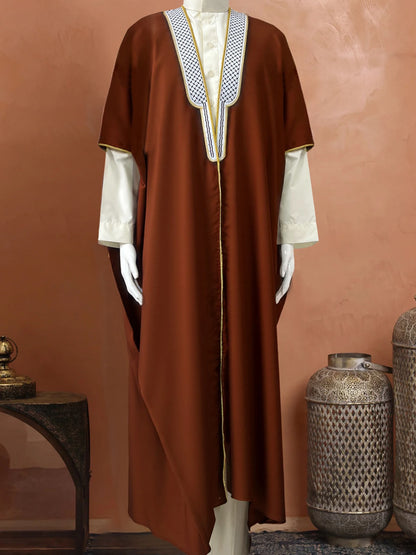 2027 NEW KJ Wholesale Fast Shipping Saudi Arabic Bisht for Men Breathable XXL Jubbah for Muslim Men Bisht Dress ODM for Winter