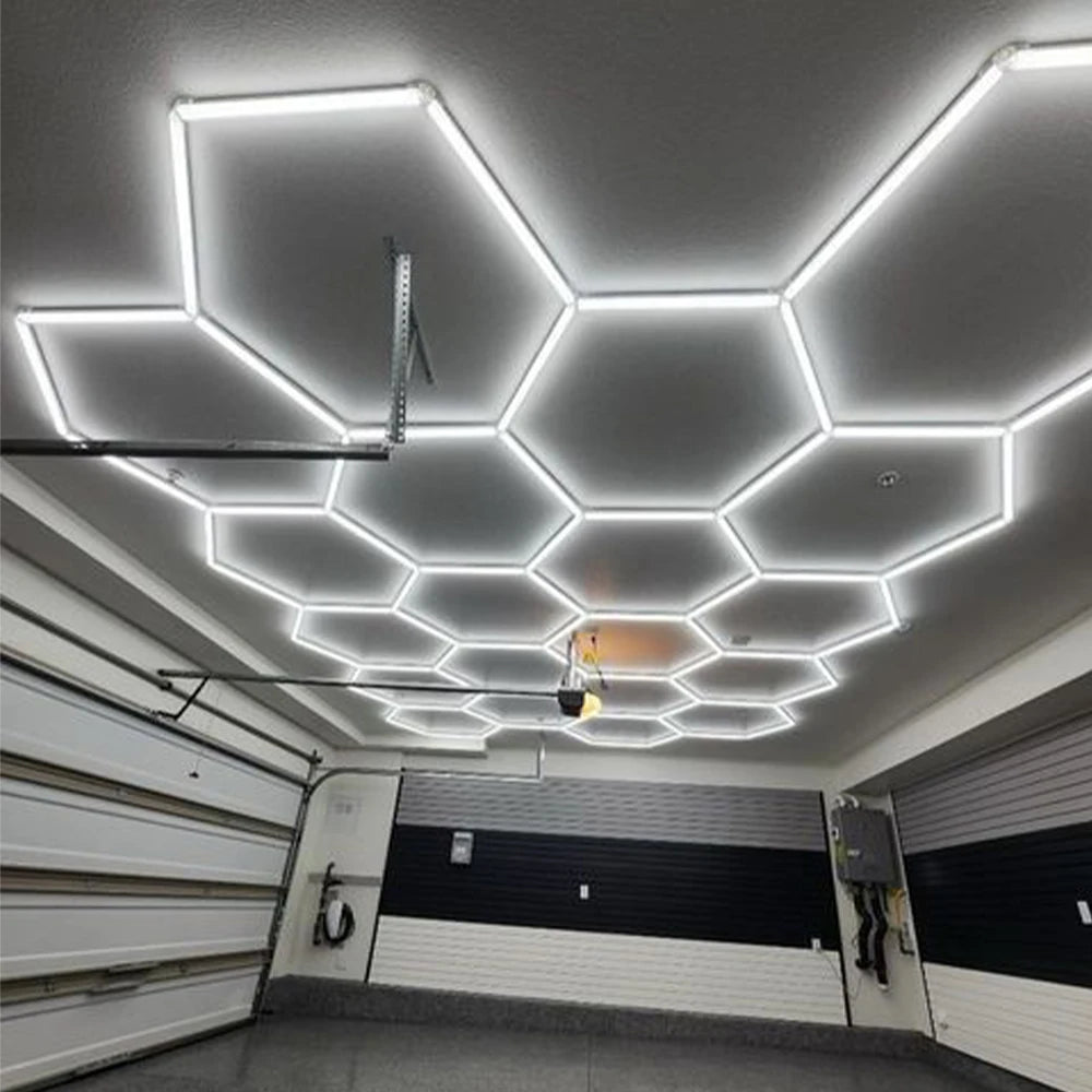 High Quality Exagonal Professional Detailing Workshop Hexagonal Garage Work Led Lights Car Wash Light Fixtures