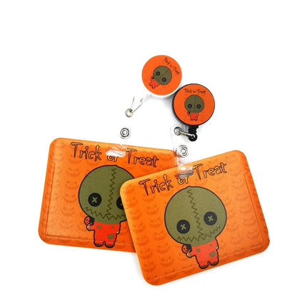 Halloween Trick R Treat Art Cartoon Anime Fashion Lanyards Bus ID Name Work Card Holder Accessories Decorations Kids Gifts