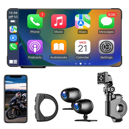 Motorcycle Gps with Carplay Screen BT 5 Inch Waterproof With Android Auto Portable Moto Navigator Carplay Motorcycle System Gps
