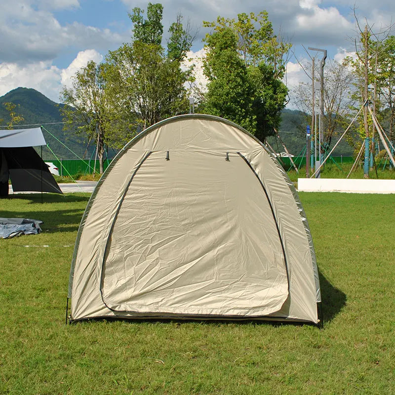 Portable Foldable Bike Storage Shed Tent Double Doors for 3-4 Bikes Outdoor Bicycle Cover Shelter Carry Bag for Home One Bedroom